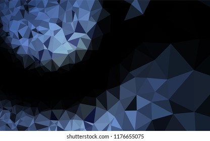 Dark BLUE vector abstract mosaic background. Geometric illustration in Origami style with gradient.  A completely new template for your business design.
