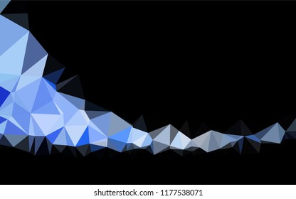 Dark BLUE vector abstract mosaic pattern. A sample with polygonal shapes. The textured pattern can be used for background.