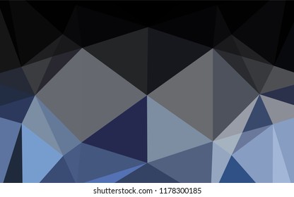 Dark BLUE vector abstract mosaic pattern. Triangular geometric sample with gradient.  Triangular pattern for your business design.