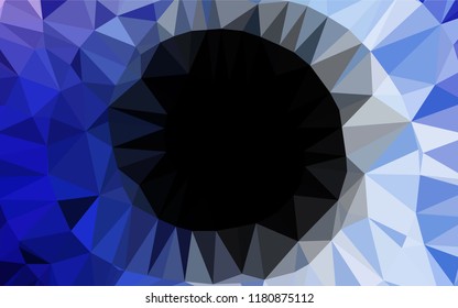 Dark BLUE vector abstract mosaic pattern. Creative geometric illustration in Origami style with gradient. The textured pattern can be used for background.