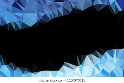 Dark BLUE vector abstract mosaic background. Colorful illustration in abstract style with gradient. The best triangular design for your business.