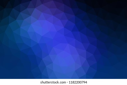 Dark BLUE vector abstract mosaic pattern. Shining polygonal illustration, which consist of triangles. A completely new design for your leaflet.