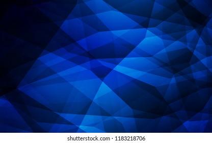 Dark BLUE vector abstract mosaic backdrop. Colorful illustration in abstract style with triangles. Best triangular design for your business.
