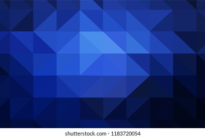 Dark BLUE vector abstract mosaic background. Creative geometric illustration in Origami style with gradient. Pattern for a brand book's backdrop.