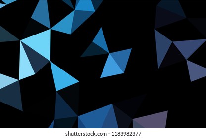 Dark BLUE vector abstract mosaic backdrop. Shining illustration, which consist of triangles. The completely new template can be used for your brand book.