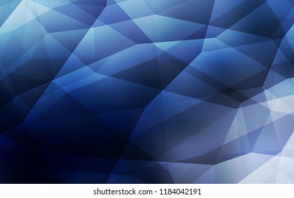 Dark BLUE vector abstract mosaic backdrop. Polygonal abstract illustration with gradient. Brand new design for your business.