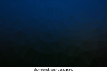 Dark BLUE vector abstract mosaic background. A vague abstract illustration with gradient. Triangular pattern for your business design.