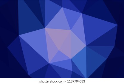 Dark BLUE vector abstract mosaic backdrop. A sample with polygonal shapes. A new texture for your web site.