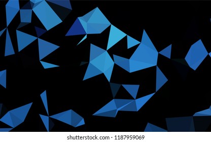 Dark BLUE vector abstract mosaic backdrop. Colorful abstract illustration with gradient. The polygonal design can be used for your web site.