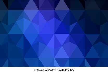 Dark BLUE vector abstract mosaic background. A sample with polygonal shapes. Triangular pattern for your design.