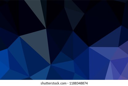 Dark BLUE vector abstract mosaic background. Shining colorful illustration with triangles. Triangular pattern for your design.