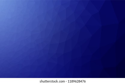 Dark BLUE vector abstract mosaic backdrop. Triangular geometric sample with gradient.  Brand new style for your business design.