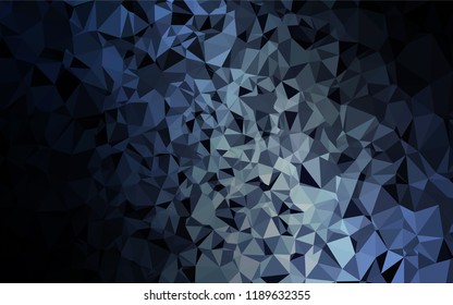 Dark BLUE vector abstract mosaic backdrop. An elegant bright illustration with gradient. The best triangular design for your business.