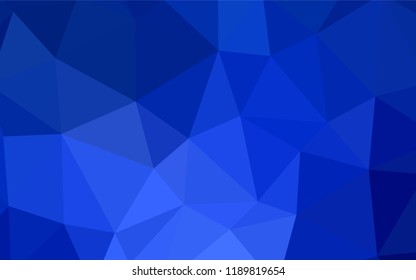 Dark BLUE vector abstract mosaic pattern. Polygonal abstract illustration with gradient. Best triangular design for your business.
