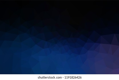 Dark BLUE vector abstract mosaic backdrop. A sample with polygonal shapes. Polygonal design for your web site.