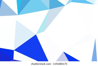 Dark BLUE vector abstract mosaic pattern. Shining polygonal illustration, which consist of triangles. A completely new design for your leaflet.