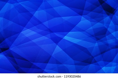 Dark BLUE vector abstract mosaic backdrop. Creative geometric illustration in Origami style with gradient. Triangular pattern for your design.