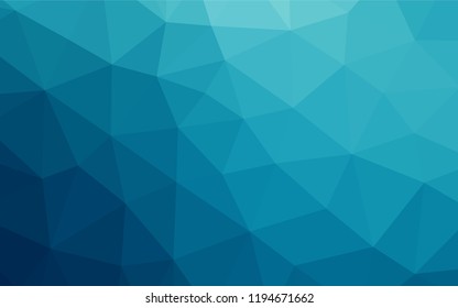 Dark BLUE vector abstract mosaic backdrop. Triangular geometric sample with gradient.  The best triangular design for your business.