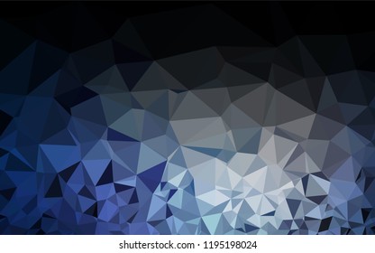 Dark BLUE vector abstract mosaic pattern. Shining illustration, which consist of triangles. The polygonal design can be used for your web site.