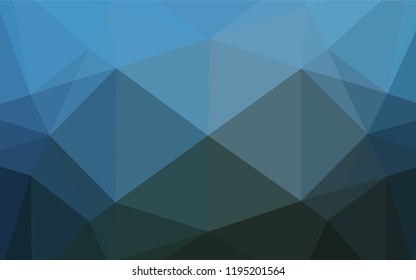 Dark BLUE vector abstract mosaic backdrop. Creative illustration in halftone style with gradient. A completely new template for your business design.