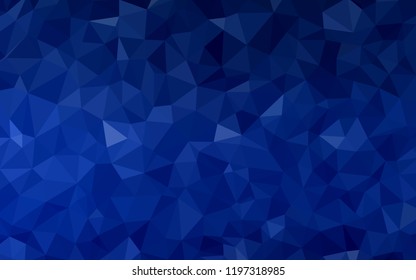 Dark BLUE vector abstract mosaic pattern. A completely new color illustration in a polygonal style. Textured pattern for your backgrounds.