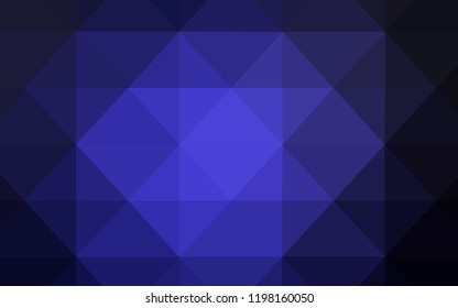 Dark BLUE vector abstract mosaic pattern. A sample with polygonal shapes. The best triangular design for your business.