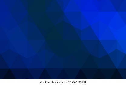 Dark BLUE vector abstract mosaic background. Colorful abstract illustration with triangles. Textured pattern for your backgrounds.