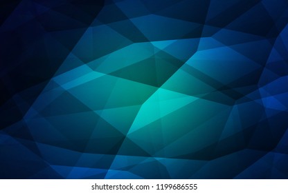 Dark BLUE vector abstract mosaic pattern. Creative illustration in halftone style with triangles. Best triangular design for your business.