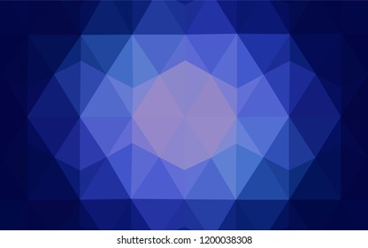 Dark BLUE vector abstract mosaic pattern. Polygonal abstract illustration with gradient. Template for cell phone's backgrounds.