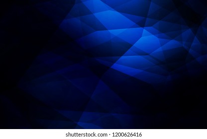 Dark BLUE vector abstract mosaic pattern. Geometric illustration in Origami style with gradient.  Best triangular design for your business.
