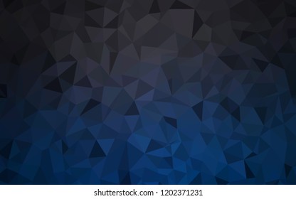 Dark BLUE vector abstract mosaic background. Shining polygonal illustration, which consist of triangles. New template for your brand book.