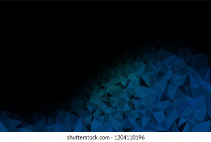 Dark BLUE vector abstract mosaic pattern. Creative illustration in halftone style with gradient. The polygonal design can be used for your web site.