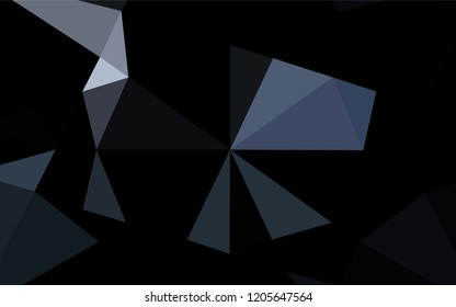 Dark BLUE vector abstract mosaic backdrop. Triangular geometric sample with gradient.  The best triangular design for your business.