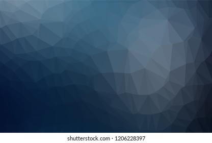 Dark BLUE vector abstract mosaic background. A sample with polygonal shapes. The elegant pattern can be used as part of a brand book.
