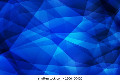 Dark BLUE vector abstract mosaic background. Creative illustration in halftone style with triangles. Brand new style for your business design.