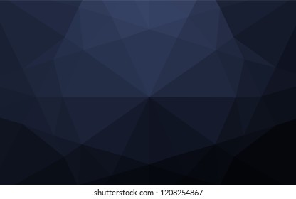 Dark BLUE vector abstract mosaic backdrop. Shining illustration, which consist of triangles. Triangular pattern for your business design.