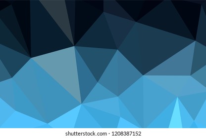 Dark BLUE vector abstract mosaic background. A completely new color illustration in a polygonal style. Pattern for a brand book's backdrop.