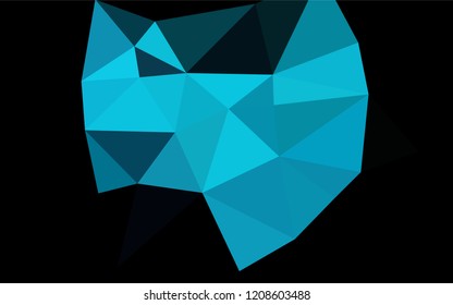 Dark BLUE vector abstract mosaic backdrop. Creative geometric illustration in Origami style with gradient. The completely new template can be used for your brand book.