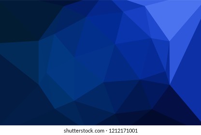 Dark BLUE vector abstract mosaic backdrop. Glitter abstract illustration with an elegant triangles. Brand new design for your business.
