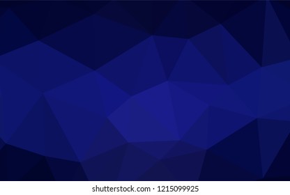 Dark BLUE vector abstract mosaic backdrop. Shining polygonal illustration, which consist of triangles. Best triangular design for your business.