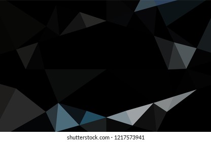 Dark BLUE vector abstract mosaic background. Triangular geometric sample with gradient.  The elegant pattern can be used as part of a brand book.