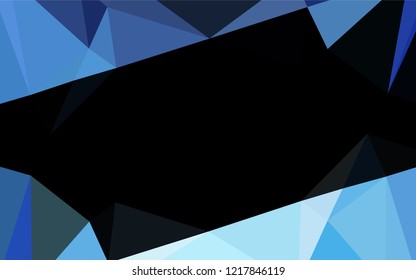 Dark BLUE vector abstract mosaic backdrop. A completely new color illustration in a vague style. Brand new style for your business design.