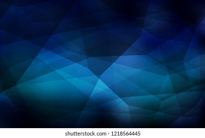 Dark BLUE vector abstract mosaic backdrop. A completely new color illustration in a polygonal style. Textured pattern for your backgrounds.