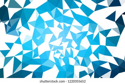 Dark BLUE vector abstract mosaic backdrop. Colorful illustration in polygonal style with gradient. Polygonal design for your web site.