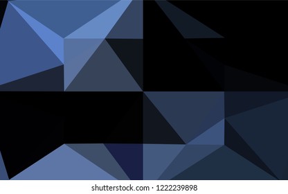 Dark BLUE vector abstract mosaic pattern. A completely new color illustration in a vague style. The best triangular design for your business.