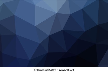Dark BLUE vector abstract mosaic background. Shining polygonal illustration, which consist of triangles. New template for your brand book.