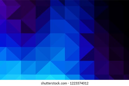Dark BLUE vector abstract mosaic pattern. Triangular geometric sample with gradient.  Textured pattern for your backgrounds.