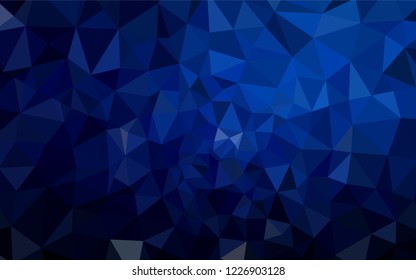 Dark BLUE vector abstract mosaic backdrop. Modern abstract illustration with triangles. Pattern for a brand book's backdrop.