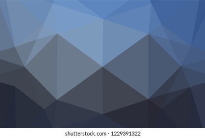 Dark BLUE vector abstract mosaic backdrop. A completely new color illustration in a vague style. Triangular pattern for your business design.
