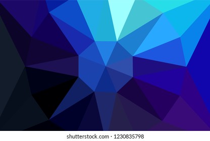 Dark BLUE vector abstract mosaic backdrop with a diamond. Polygonal illustration, which consists of triangles. Template for cell phone's backgrounds.